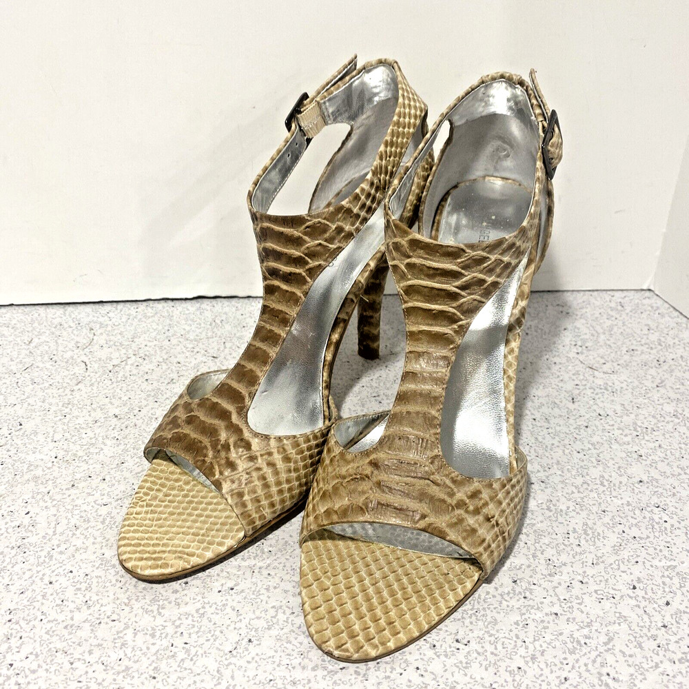 Angelica Shoo EVA Dressy Sandals US 8.5M Leather Uppers High Heels T Strap Sexy
